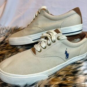 POLO Ralph Lauren VAUGHN Tan Sneakers SZ 8.5